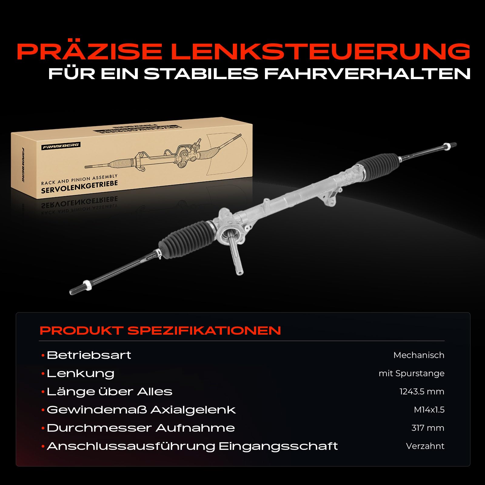 Frankberg Lenkgetriebe Linkslenker Kompatibel mit Clio III BR0/1 CR0/1 Clio III Grandtour KR0/1 Clio III Kasten/Schrägheck SB SR Modus/Grand Modus F/JP0 Replace# 52577