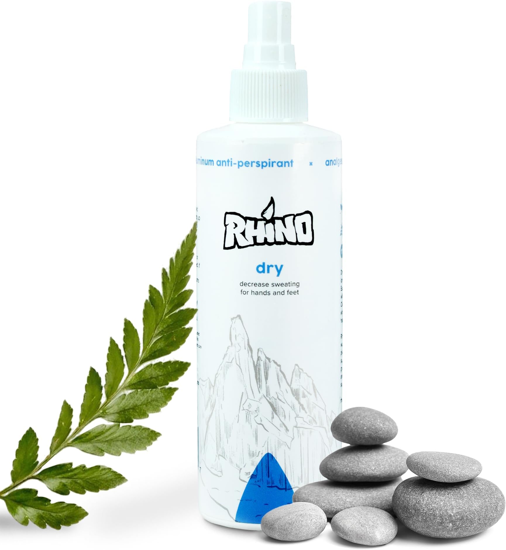 Rhino Skin Solutions Dry | Antiperspirant Spray Solution to Enhance Hand Grip for Climbing, Crossfit, Weightlifting, Gaming and More | Works on Hands and Feet (8 oz)