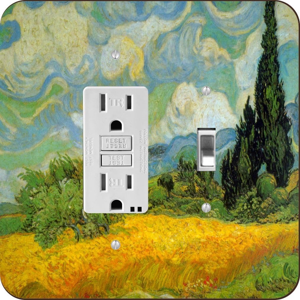 Van Gogh art Cypresses - Outlet Plate Cover - Outlet Cover Switch Plate - Outlet Cover Cover