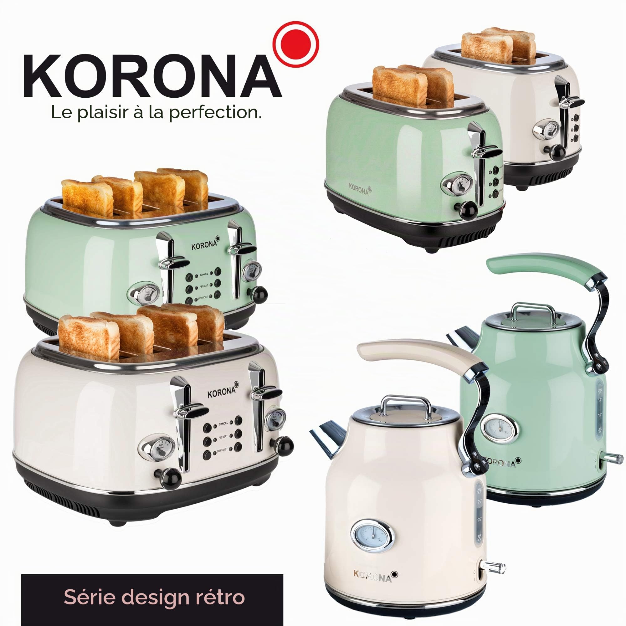 Korona Grille-pain rétro 4 fentes beige