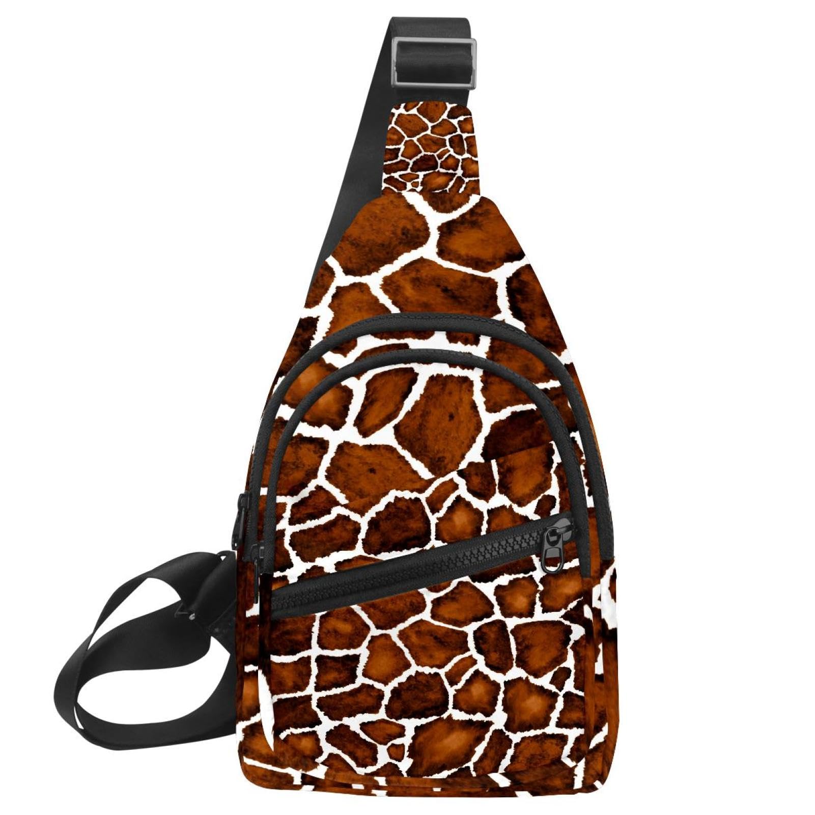 Bolsa de pecho con estampado de jirafa de 30x18cm para compras y uso diario 7