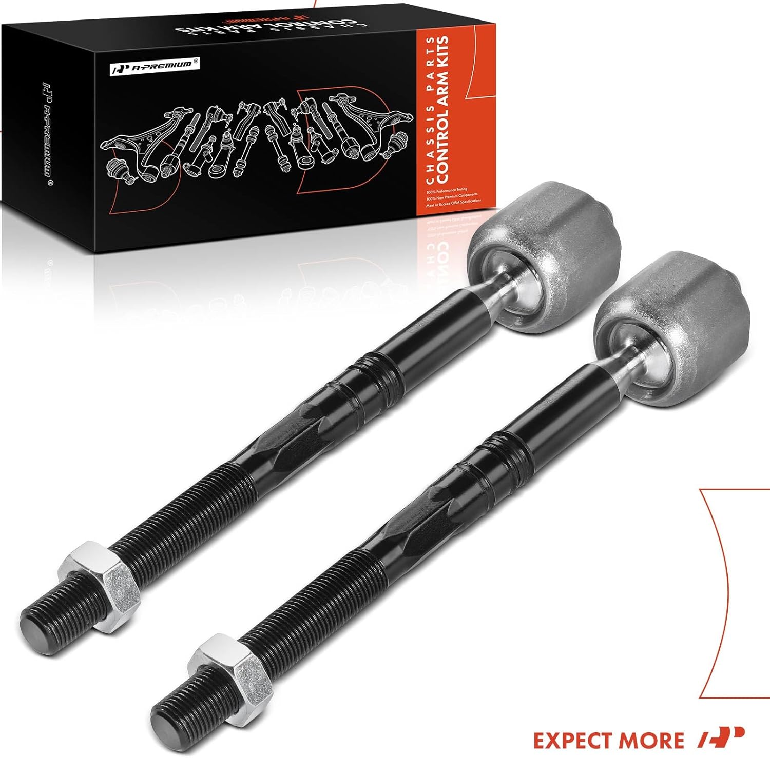 A-Premium 2 x Front Inner Tie Rod Ends, Compatible with Cadillac CTS 2014 2015 2016 2017 2018 2019