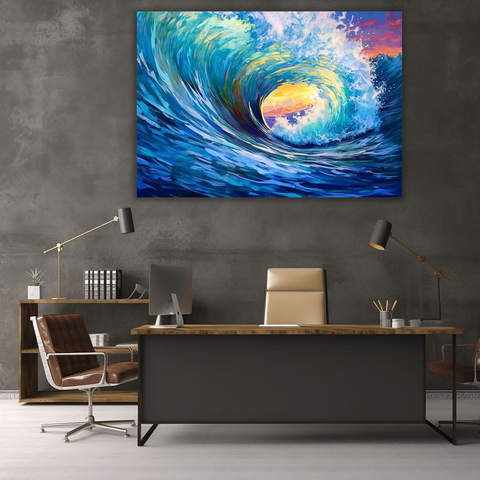 Amazon.co.jp: SHYAMIC 海絵 アート海 自然風景, オーシャンウェーブ 