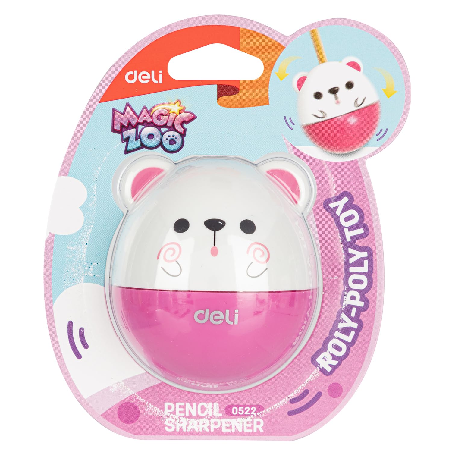 Deli E0522 Roly-Poly 1-Hole Sharpener with Canister, Assorted