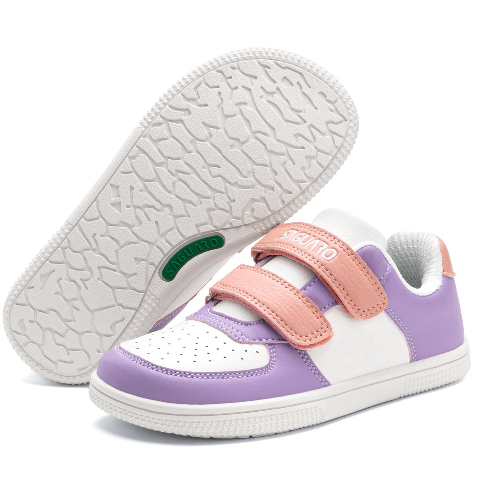 SAGUARO Scarpe Barefoot Bambini per Bambino e Bambina, Punta Larga, Suola Zero Drop, Chiusura a Strappo, Uso Quotidiano, Taglie 25-36 EU