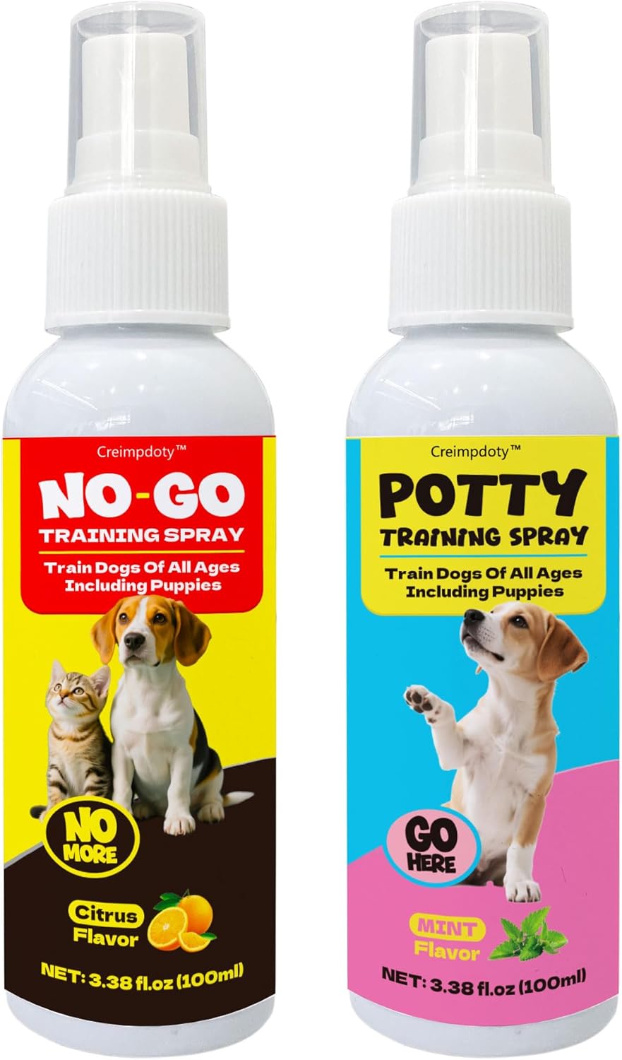 Dog Potty Training Spray Set, Indoor & Outdoor Potty Training for Dogs & Puppies, Stops Urination & Marking, Puppy Essentials, 3.38 fl.oz. ( Exp 07/16/2028)