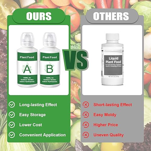Miniatura 5 de Nutrientes hidropónicos compatibles con sistema de cultivo hidropónico, alimentos para plantas de interior, alimentos A y B, fertilizante