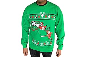 Ugly Christmas Sweater with Soccer Santa Graphic