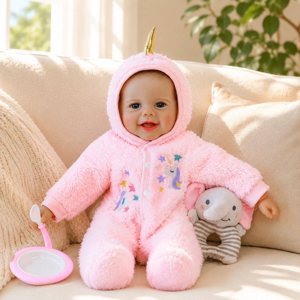 SCOM Baby Doll Girl, 18 inch Realistic Cute Doll