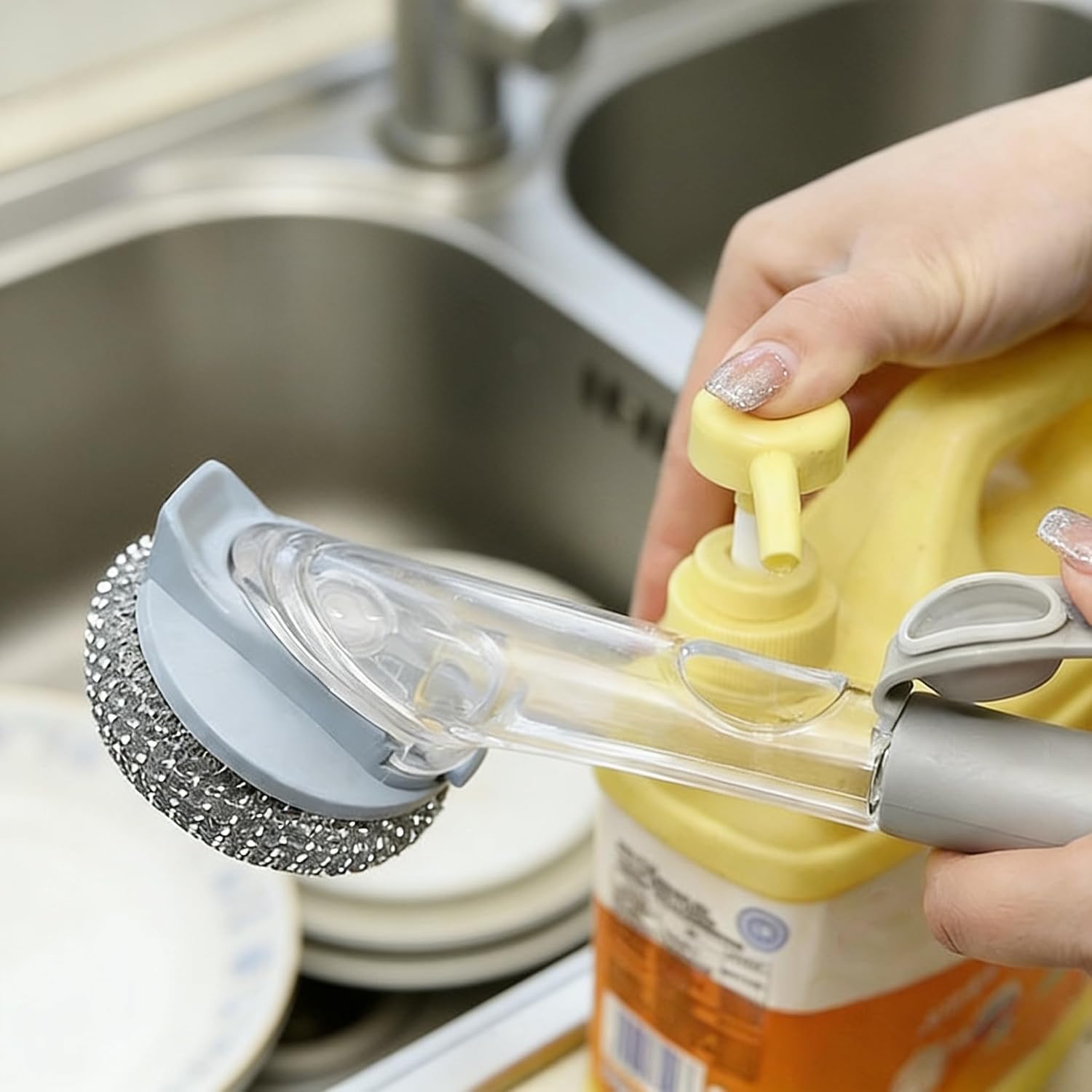 Kitchen Scrubbing Brush for Pots Pans Stovetop Non-Stick Cookware image 3