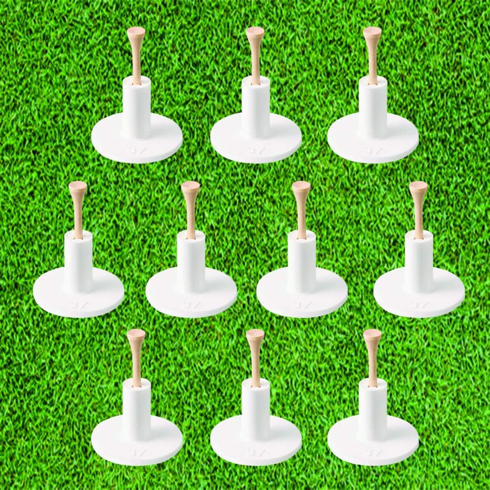 KEEPUP 10 Set Golf Rubber Tee Holder Set for Driving Range