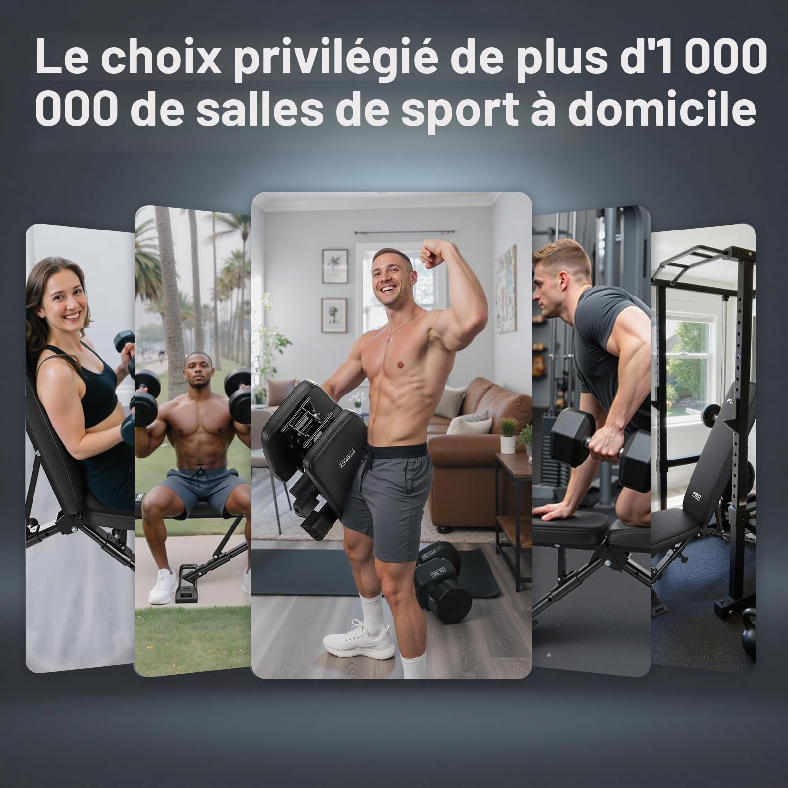 FLYBIRD Banc de musculation réglable, professionnel, système de réglage rapide,facile à plier et ranger, dossier allongé adapté au développé couché, pré-monté à 80%