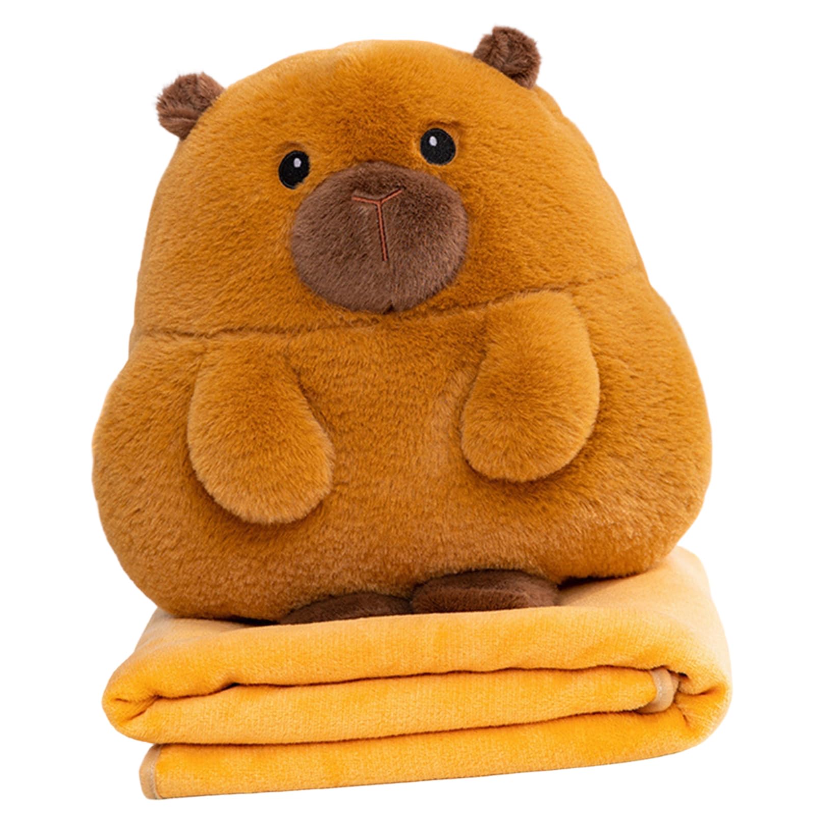 Kalttoy Multifunctional Plushie Pillow Blanket with Lovely Animal Pattern for Home Travel Use Hamster Pillow Blanket