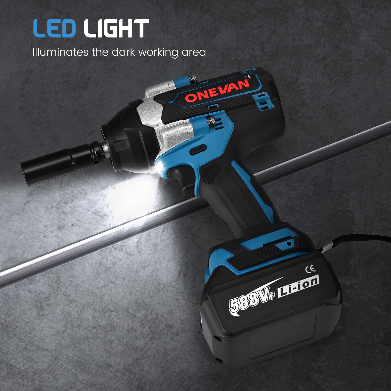 Avvitatore a Impulsi 1000N 4 Velocità Regolabili, Batteria 2 x 4000 mAh, LED Integrata, Motore Brushless
