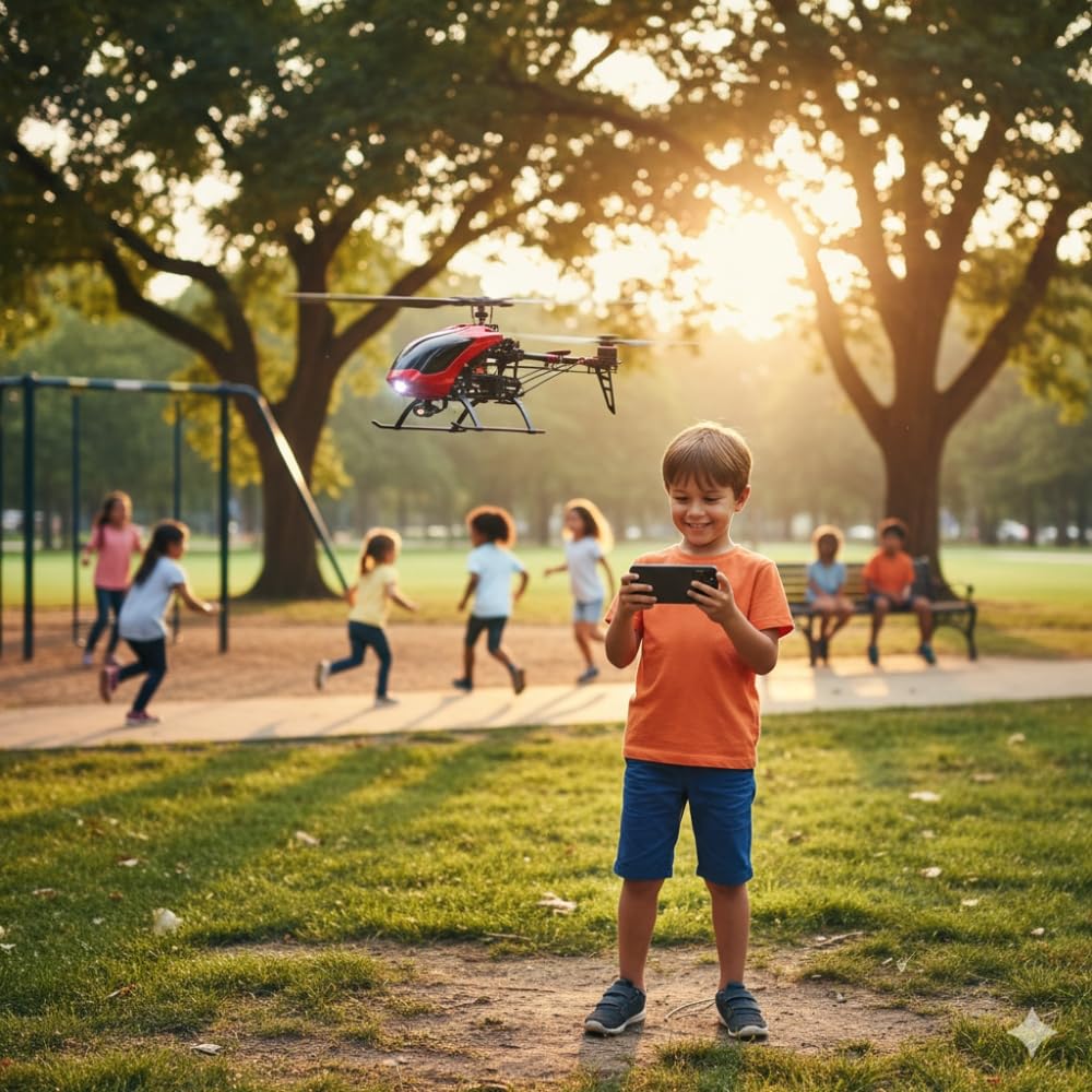 Elicottero Drone con Fotocamera 2MP Integrata WIFI, Volo Stabile e Telecomando 1-Clic, LED Frontale, Supporto Smartphone, Figure Aeree