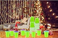 Vista 7 de 500 piezas Vasos de chupito de plástico verde fluorescente para el día de San Patricio vasos de chupito desechables de 2 onzas Vasos de chupito
