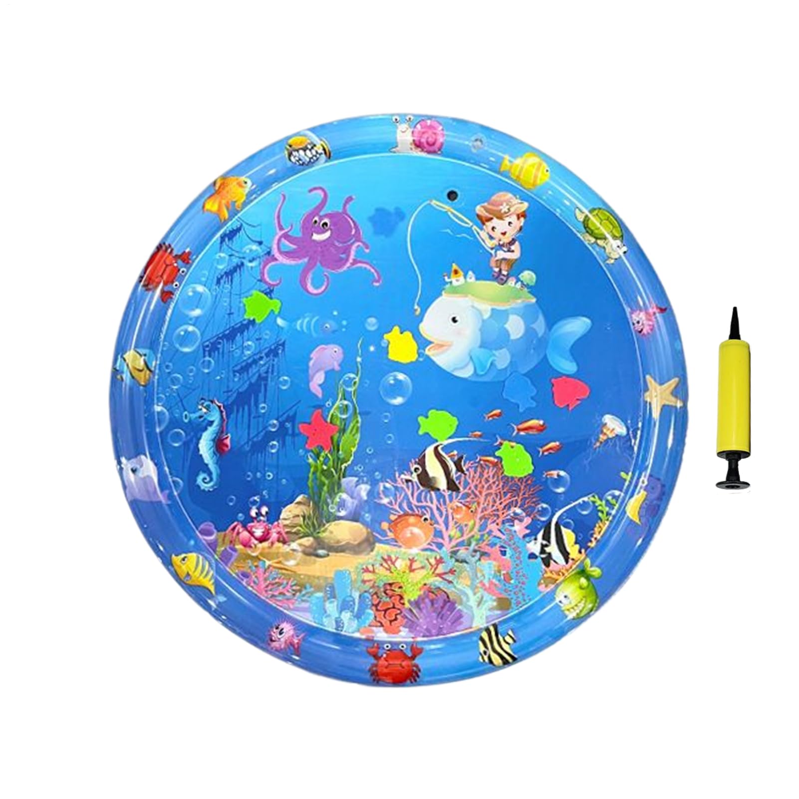 Cuscino Refrigerante per Cani | Tappeto Antigraffio per Acqua e Gioco 100x100 cm | Giocattolo Sensoriale Interattivo con Pompa Gonfiabile per Esterno Interno Casa Giardino Viaggio Auto