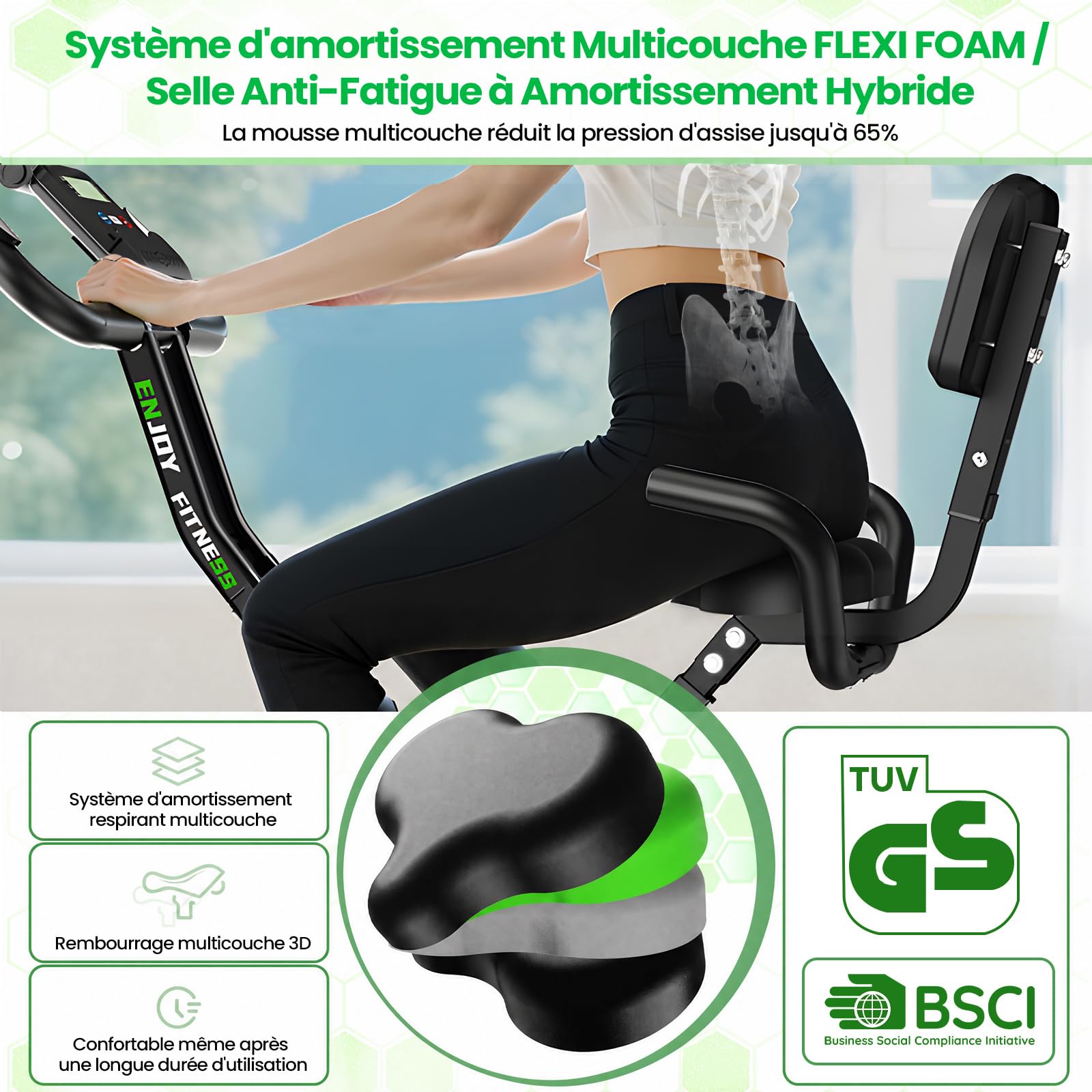X-Bike Pieghevole da Casa con 10 Livelli di Resistenza, Design 3 in 1 Salvaspazio Cyclette Magnetica Silenziosa, Telaio a X fino a 150 kg, Monitor LCD Multifunzione