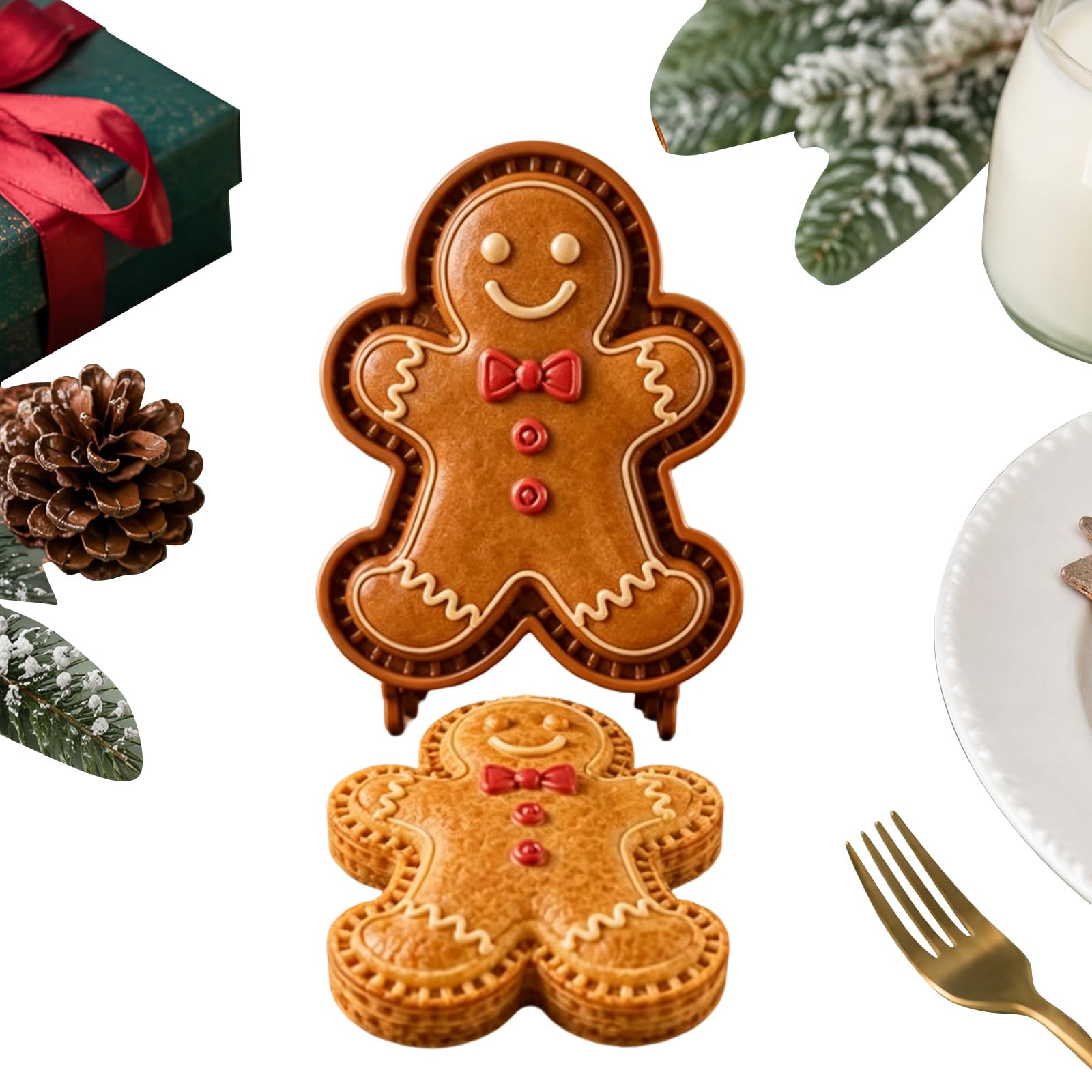 Christmas Hand Pie Molds, Holiday Hand Pie Maker Mould Kit, One Press Cutting, Mini Pies Moulds for Baking, Reusable Embossed Baking Moulds for Holiday Desserts Supplies-01