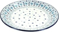 Vista 32 de Blue Rose - Plato mágico mágico de hoja perenne azul - 10.5 pulgadas de diámetro - Plato llano de cerámica polaca, diseño festivo para vajilla