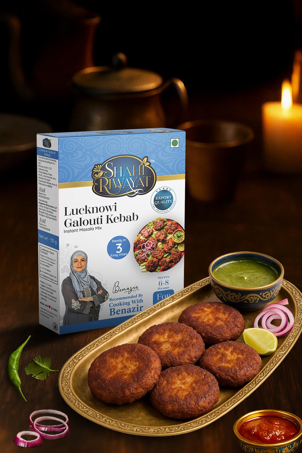 Shahi Riwayat Lucknowi Galouti Kebab Masala 50g x 4 Pack, Authentic Awadhi Spice Mix for Seekh Kebab, Mutton & Chicken, BBQ Grilling Seasoning, Natural Kebab Spice Blend-image-29