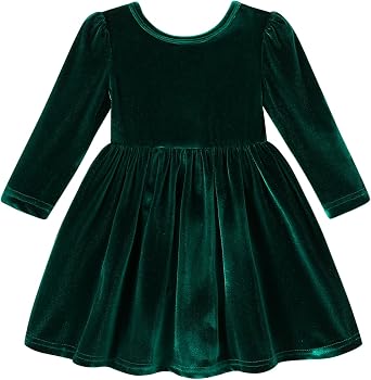 YOUNGER TREE Toddler Fall Dress Girl Winter Clothes Long Sleeve Velvet Dresses Princess Party Outfits
