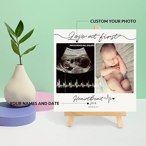 Miniatura 4 de Custom Style Marcos de fotos personalizados con caballete, regalos de fotos personalizados para bebés, niños y familia, marco de ultrasonido en