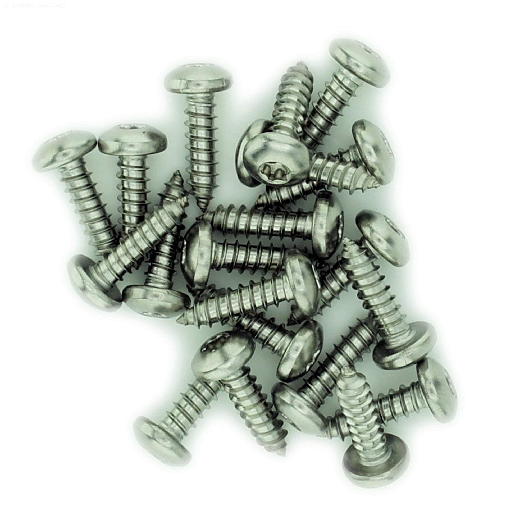 No.7 x 0.375 (3.9mm x 9.5mm) TX Pan Self-Tapping Screw - Stainless Steel (A2) (Pack of 20)