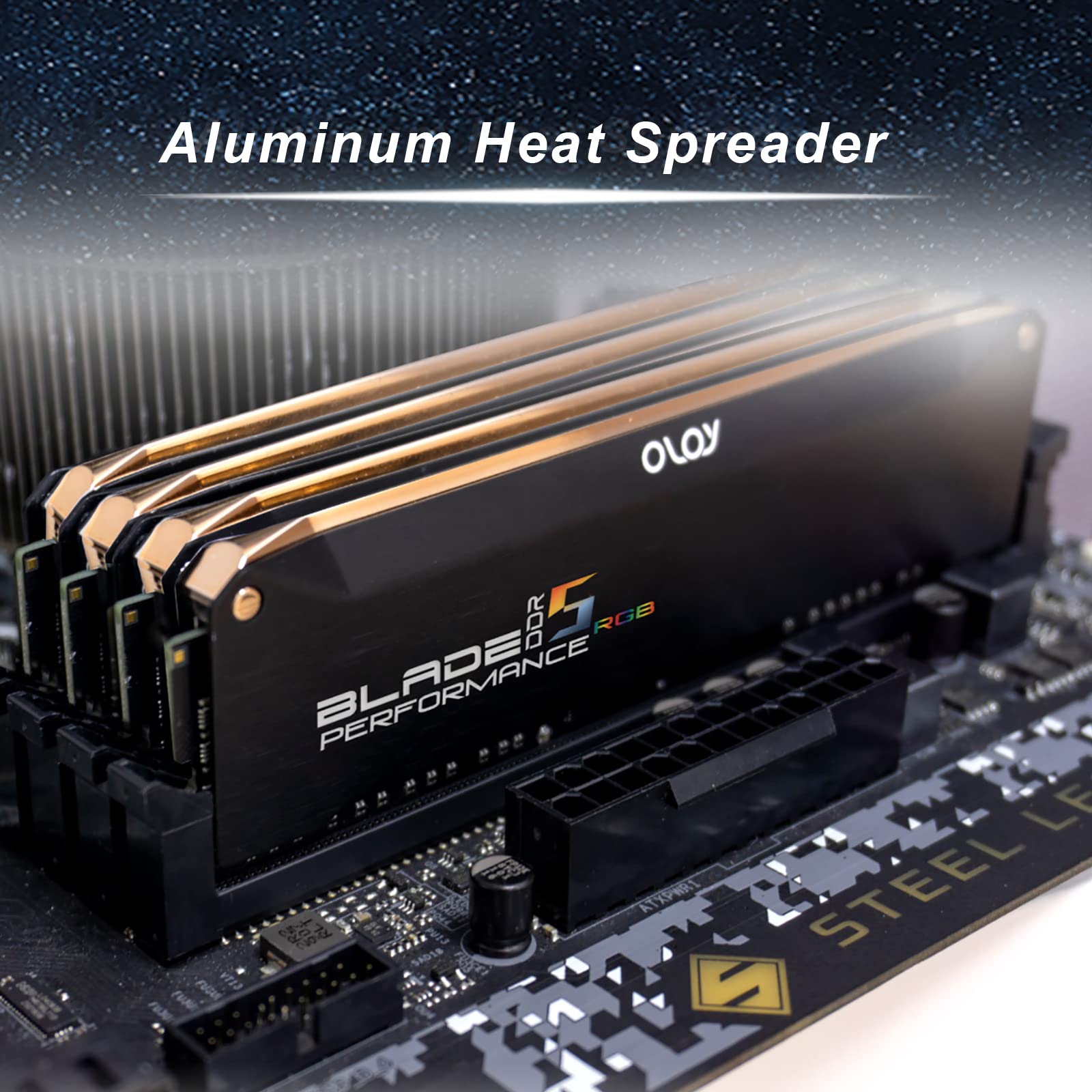 OLOy DDR5 RAM 32GB Black Hairline Blade RGB 5200MHz CL40 1.25V