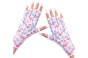 Professional UPF50+ Flamingo Gloves for Gel Nail Lamp and Manicures