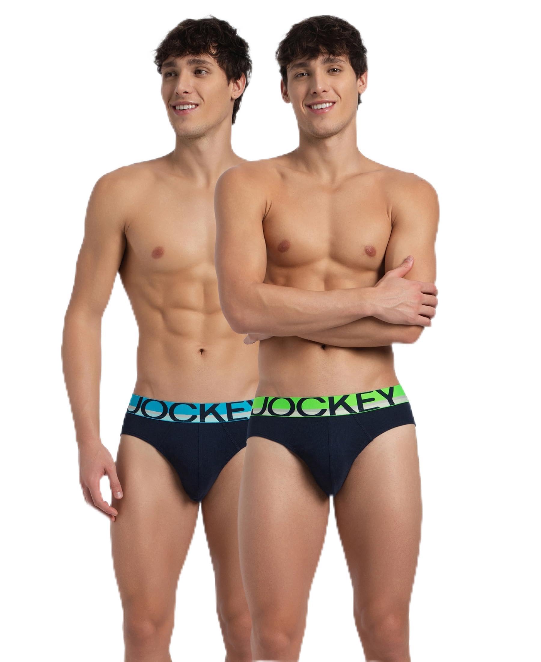 jockey FP02 Men's Super Combed Cotton Rib Solid Brief with Ultrasoft Waistband (Pack of 2)-picture-21