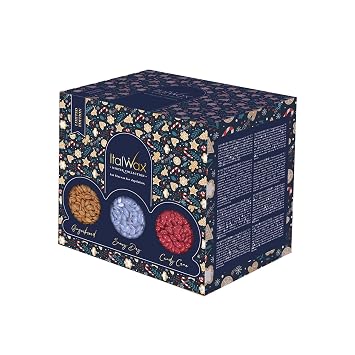 Italwax Winter Collection - Gift box - 1,5Kg / 3.3lb - 3 Hard Wax Beads Packs - Synthetic formulation ideal for sensitive skins - Recommended for Bikini Area and Armpits