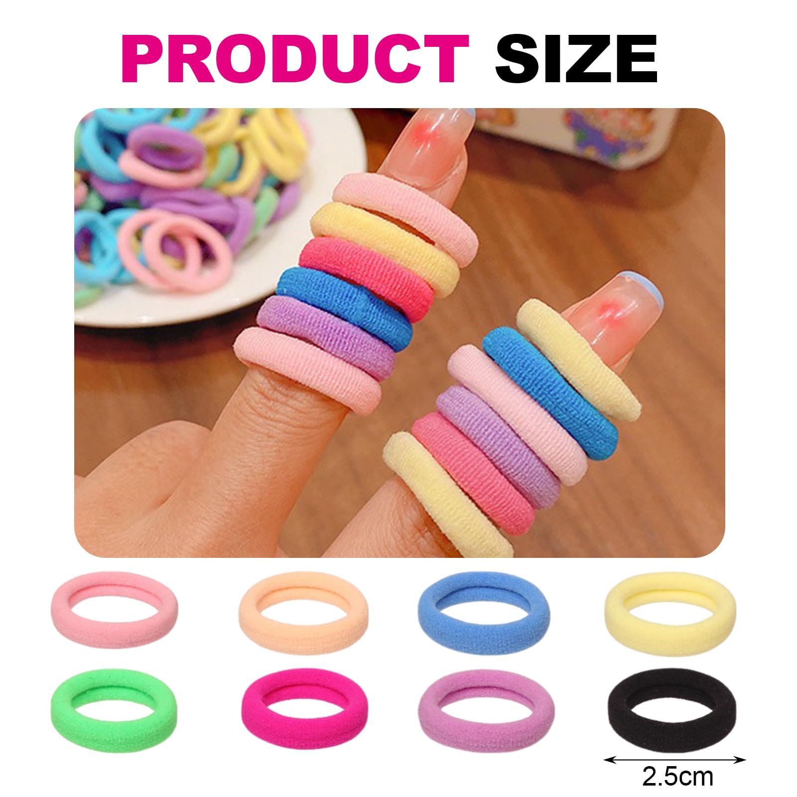 200Pcs Baby and toddler headband set | Multi colored headband suitable for girls and children | Durable anti slip hair accessory | (8 colors). — view 2
