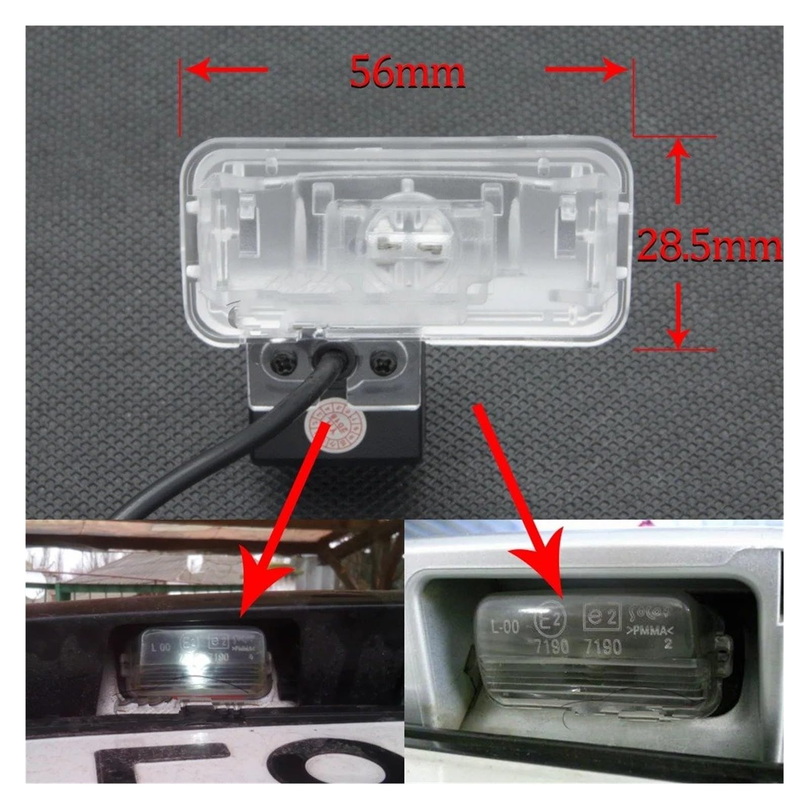 Zamiennik kamery cofania do Toyoty do Yaris 2012, 2013, 2014, 2015, 2016, 2017, monitor cofania HD, rybie oko, 720p, kamera cofania (kamera z bezprzewodowym) (kamera z filtrem