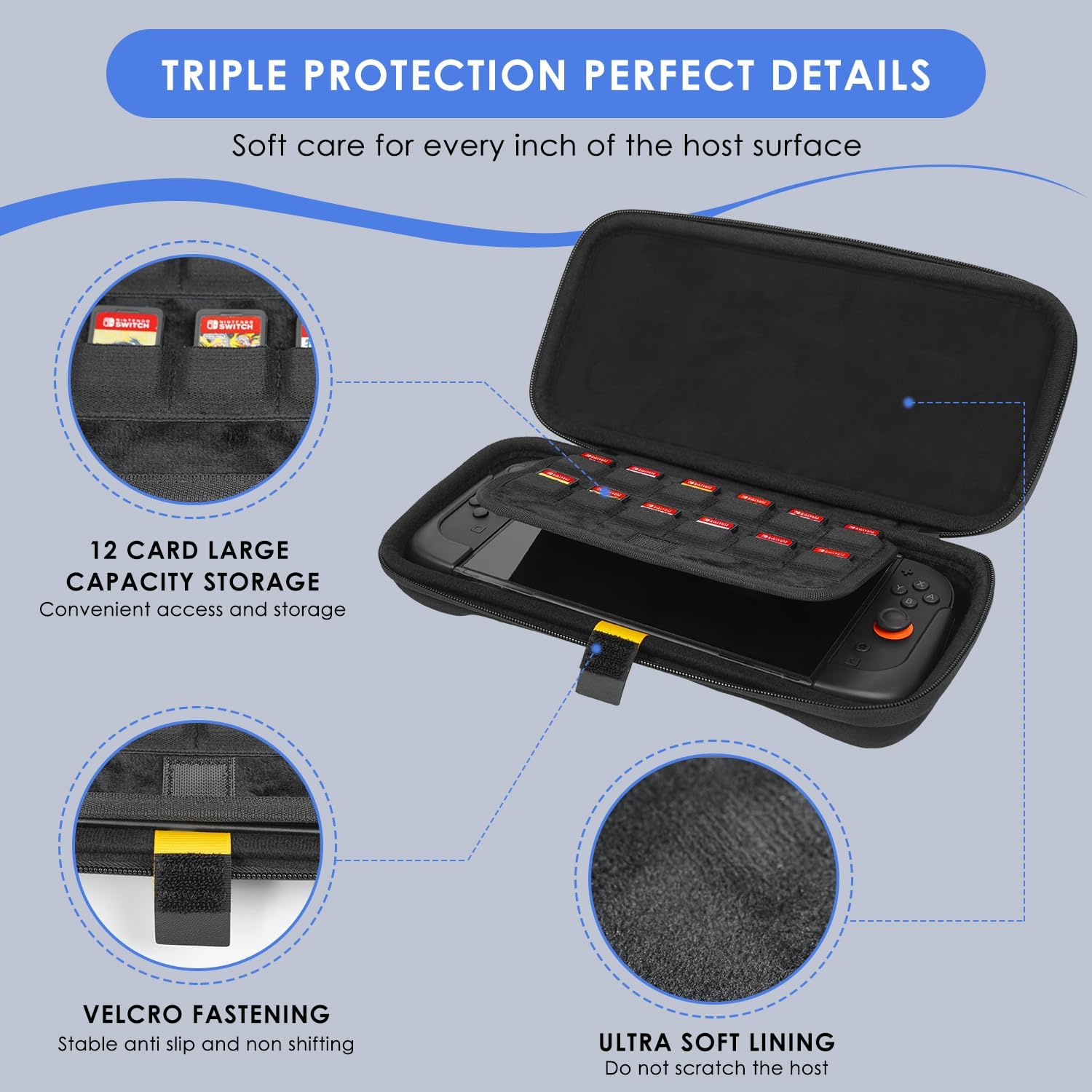 SableFancies Carry Case for Switch 2 EVA Hard Shell Travel Case