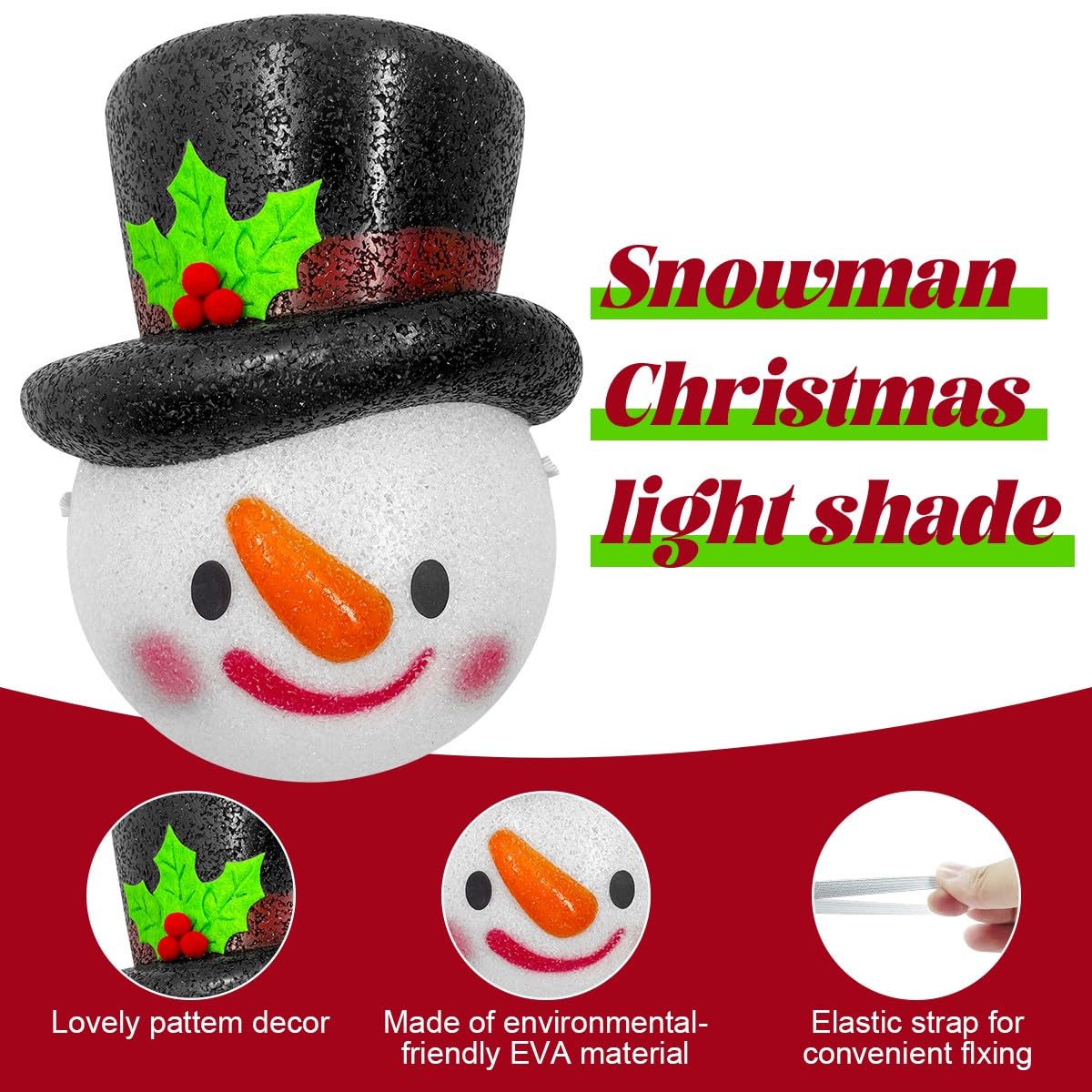 FUNPENY Coperture Natalizie Per Luci Portico A Forma Di Pupazzo Di Neve - 2 Pezzi 30,5 Cm - Decorazioni Luminose Per Esterni In EVA Per Lampade Da Garage E Ingresso - 5