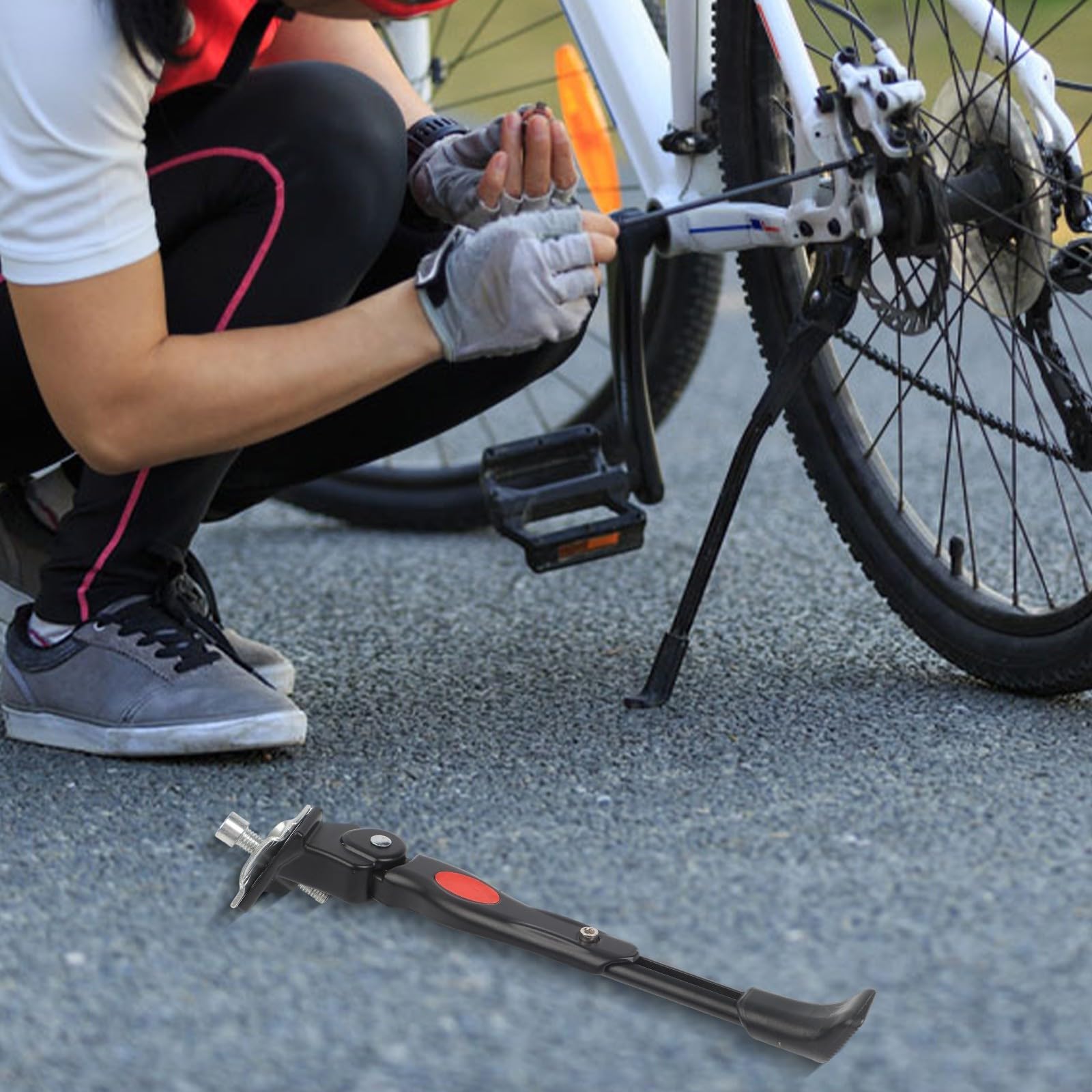 Béquille Centrale Réglable Aluminium – 32-36 Cm, 277 G, Antidérapant – Pour Vélos 20 à 26 Pouces, Route Et VTT