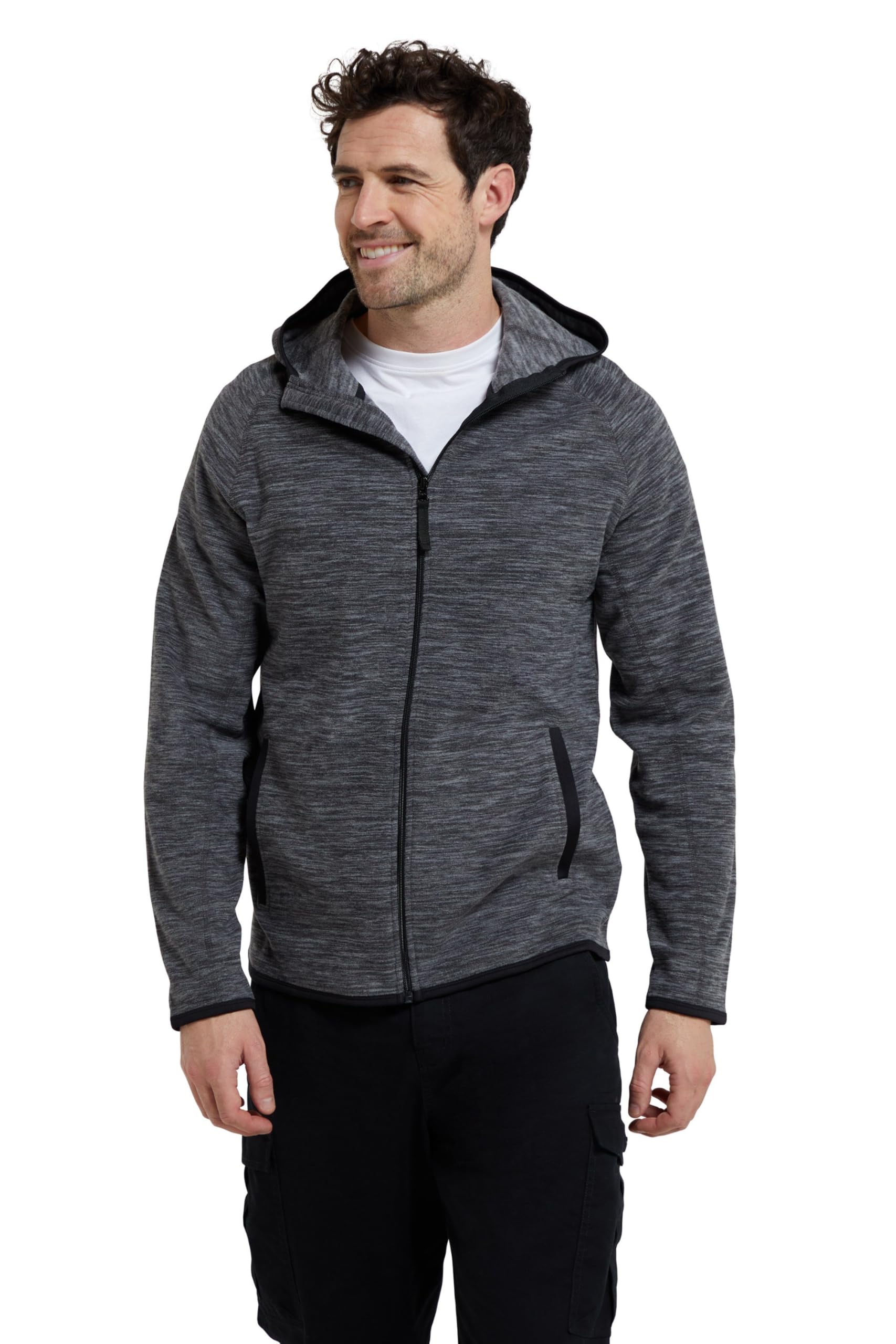 Mountain Warehouse Men's Black (01) Snowdon Microfleece Hoodie Black Xxs