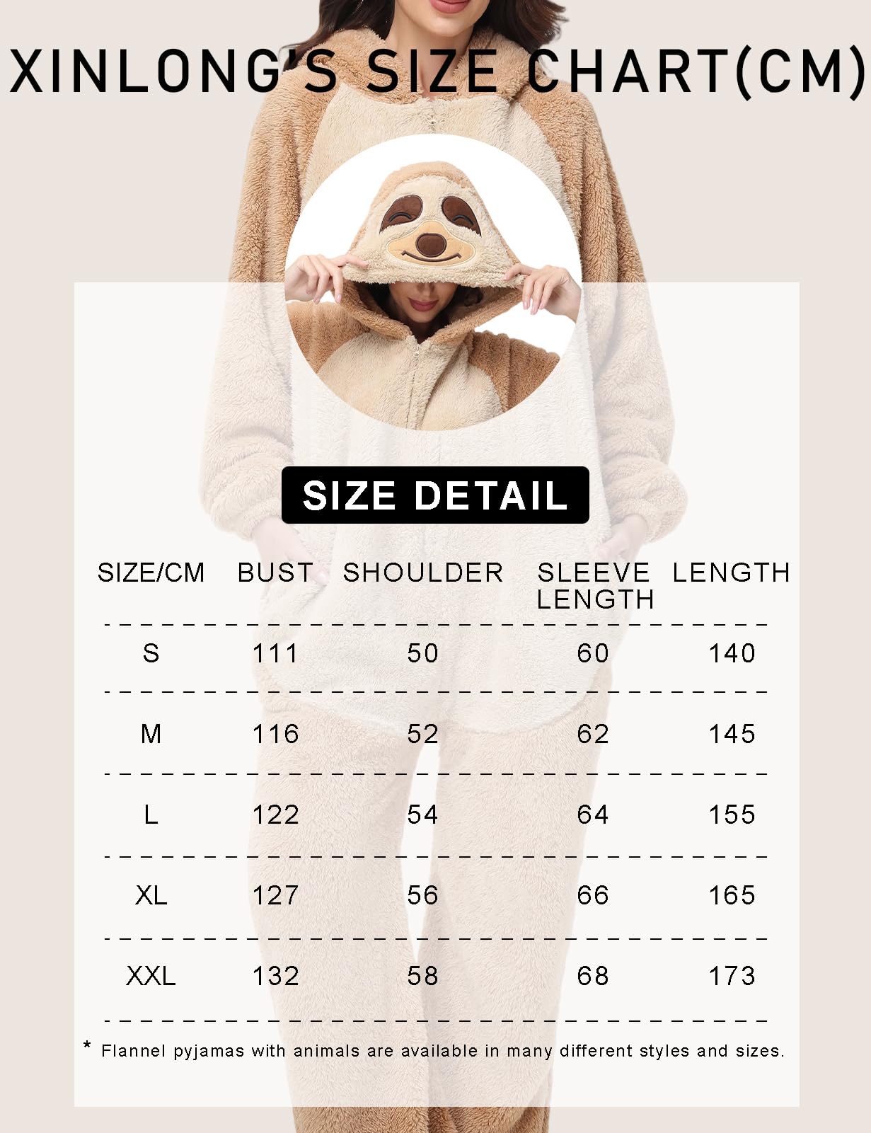 Xinlong Pijama Mono Panda Cosplay Costume Pingüino Ropa de Dormir Invierno Oso Sloth Animal Hombre Mujer Carnaval Halloween