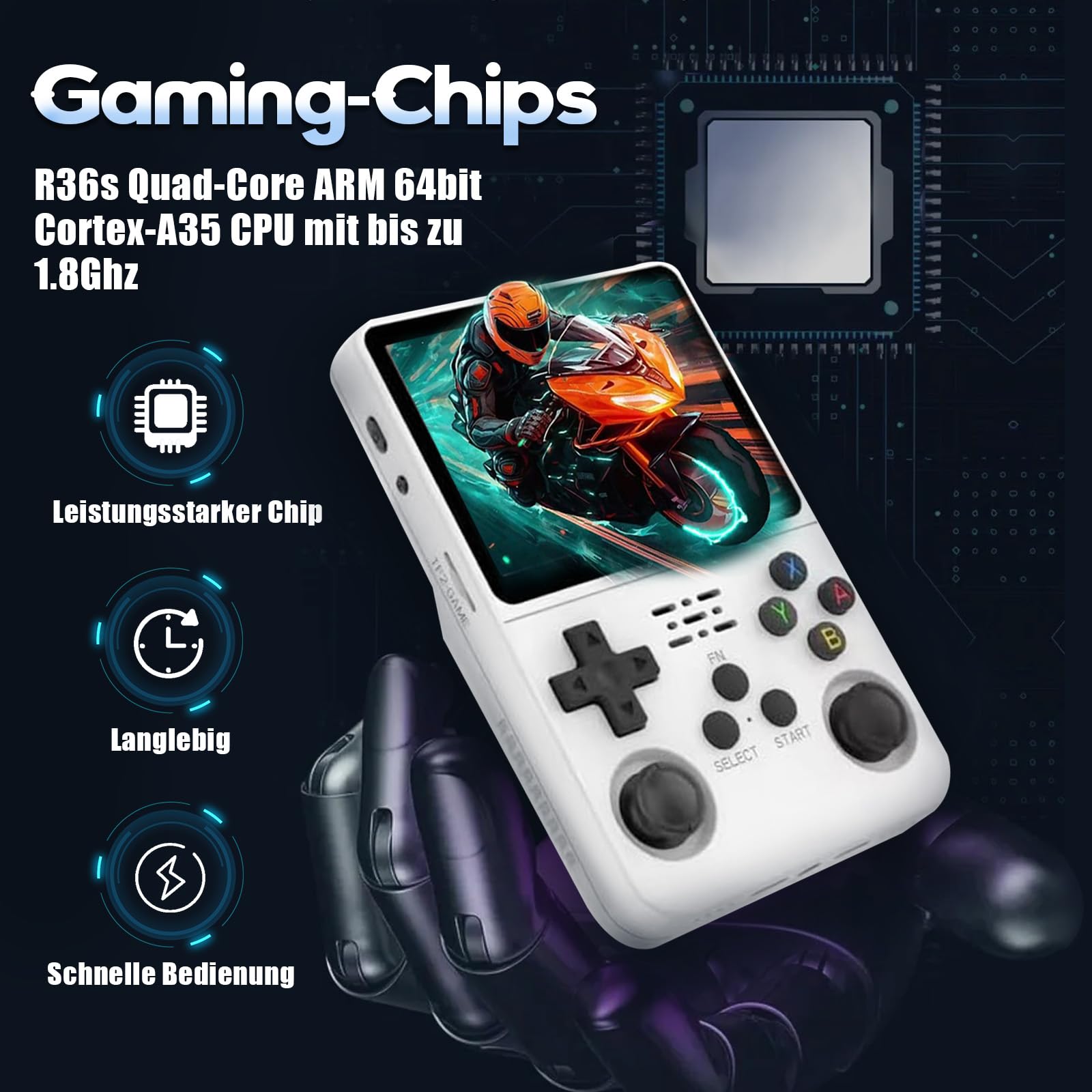KINMRIS R39S Retro Handheld Game Console 64GB Buile in with 20000+ Games, Retro Game Console 4.3 System 4 Inch IPS Screen