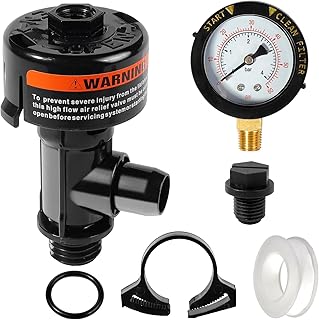 98209800 Manual Air Relief Valve Assembly with Pool Filter Pressure Gauge Compatible with Pentair Pressure Relief Valve Fit for Pool and Spa Filter FNS,Clean and Clear,Quad DE,SMBW 2000/4000 Series