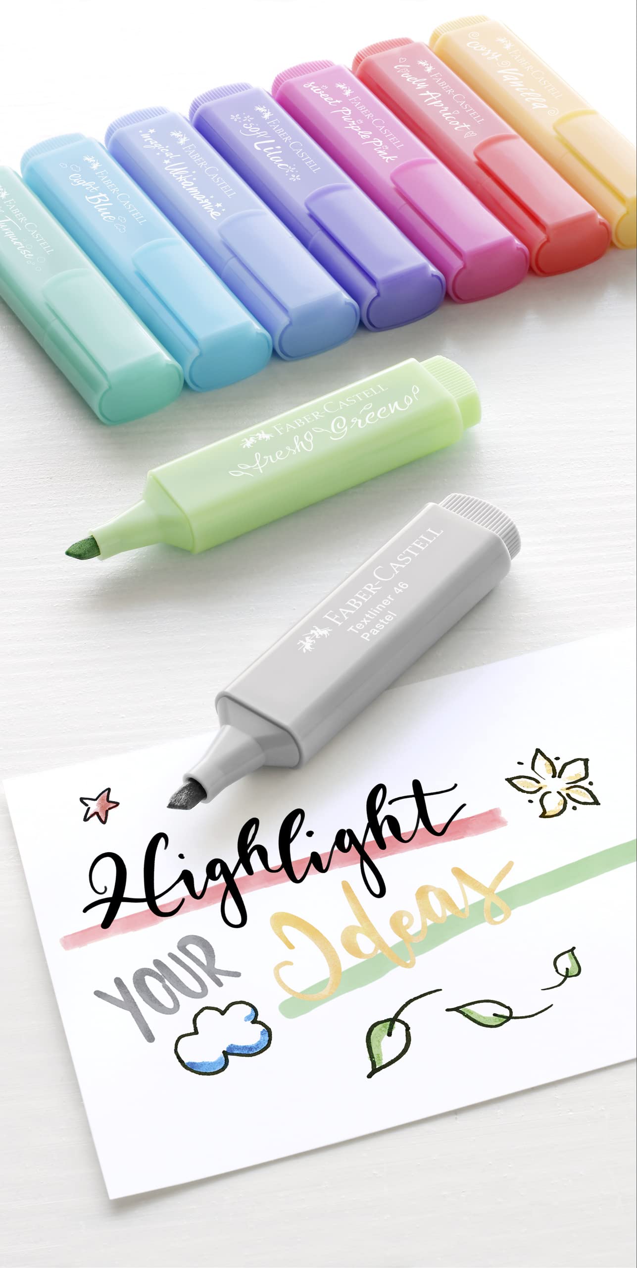 Buy FaberCastell Pastel Highlighters Set 8 Chisel Tip Highlighter