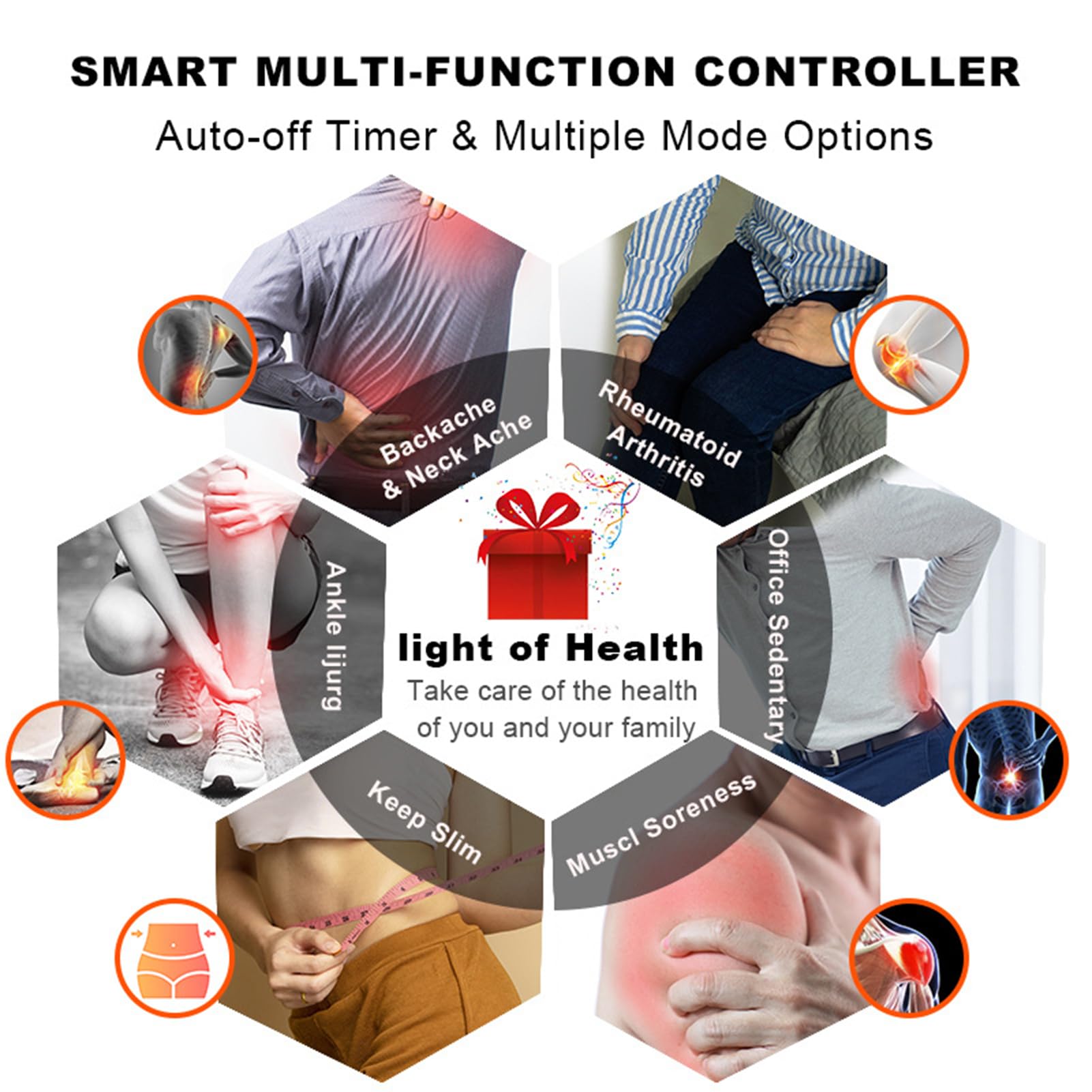 Red Light Therapy Cintura, 250pcs Luce Rossa Terapia per Il Corpo 660nm Infrarossi Terapia&850nm Infrarossi Terapia, Lampada per Terapia della Luce con Timer Rilassare I Muscoli