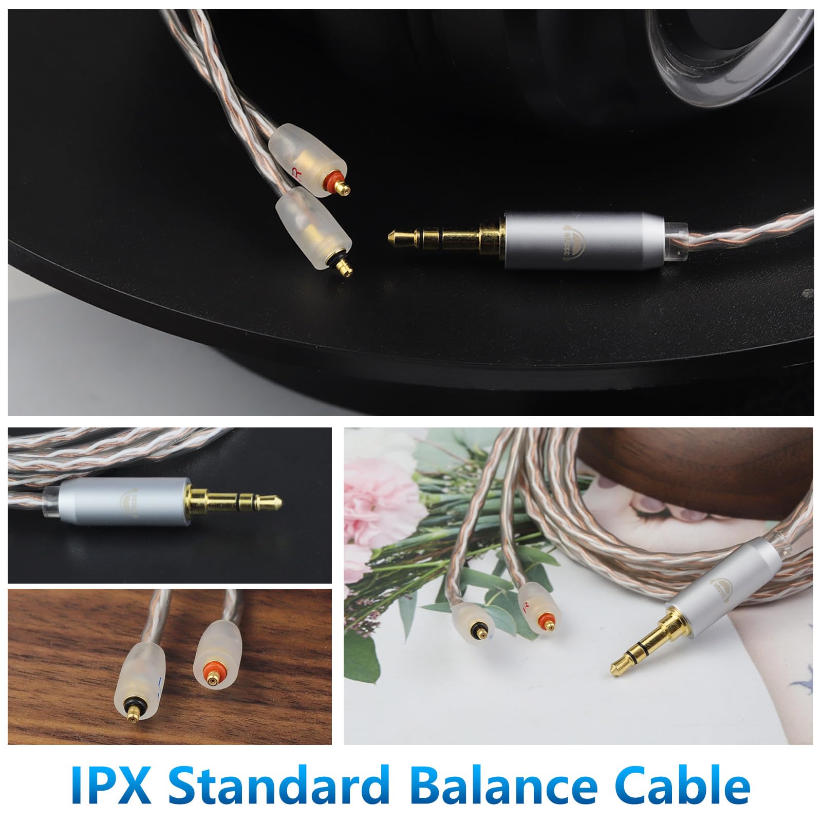 okcsc IPX Câble audio de rechange 3,5 mm vers prise jack stéréo IPX pour casque Bose Quiet Comfort QC25, QC35, On-Ear 2, OE2, OE2i