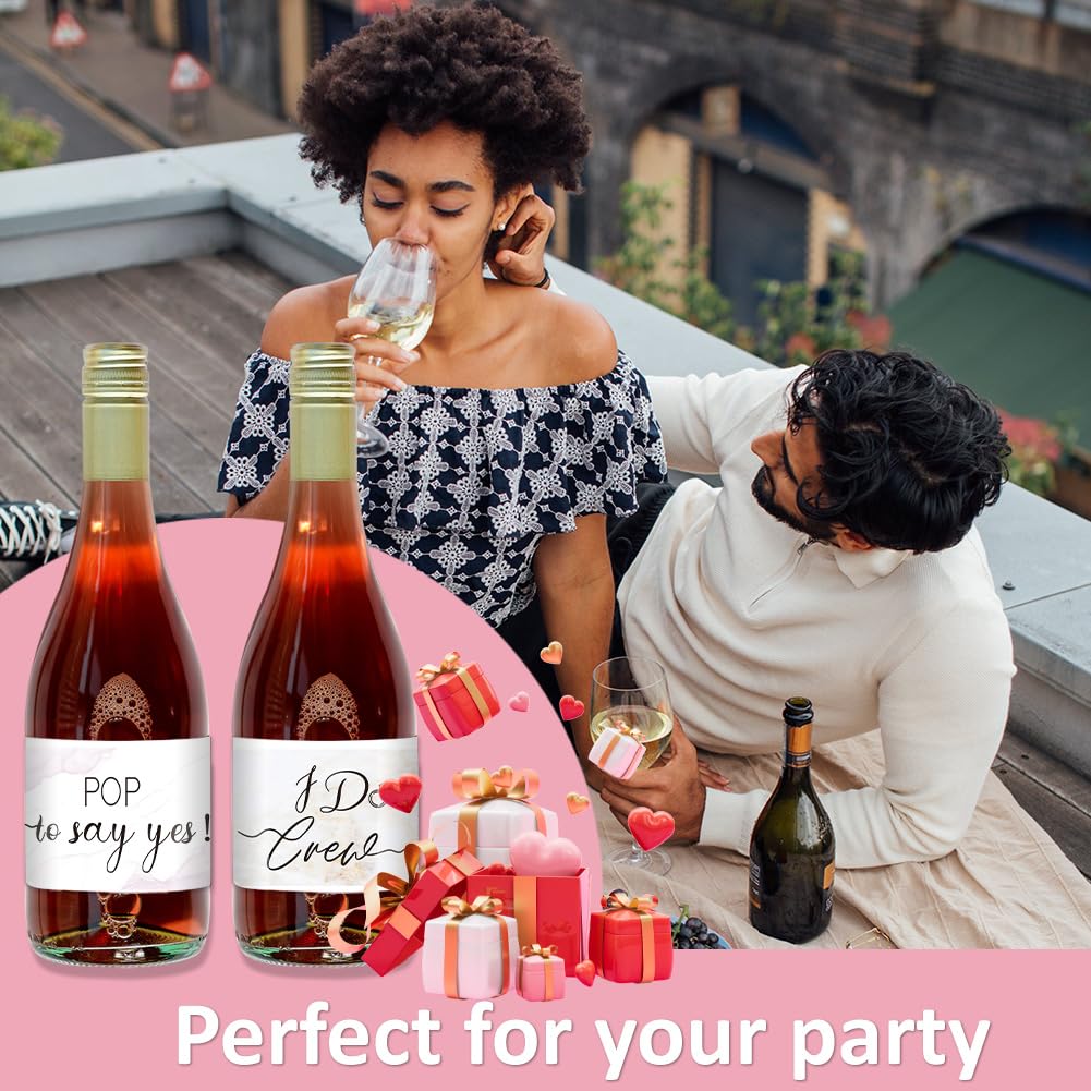 PH PandaHall 40PCS Mini Etichette per Bottiglie di Vino 4 Stili Testo d'Amore Etichette per Bottiglie di Vino Ora Agisci Sorpresa Damigella d'Onore Mini Adesivo per Bottiglia di Vino per Matrimonio