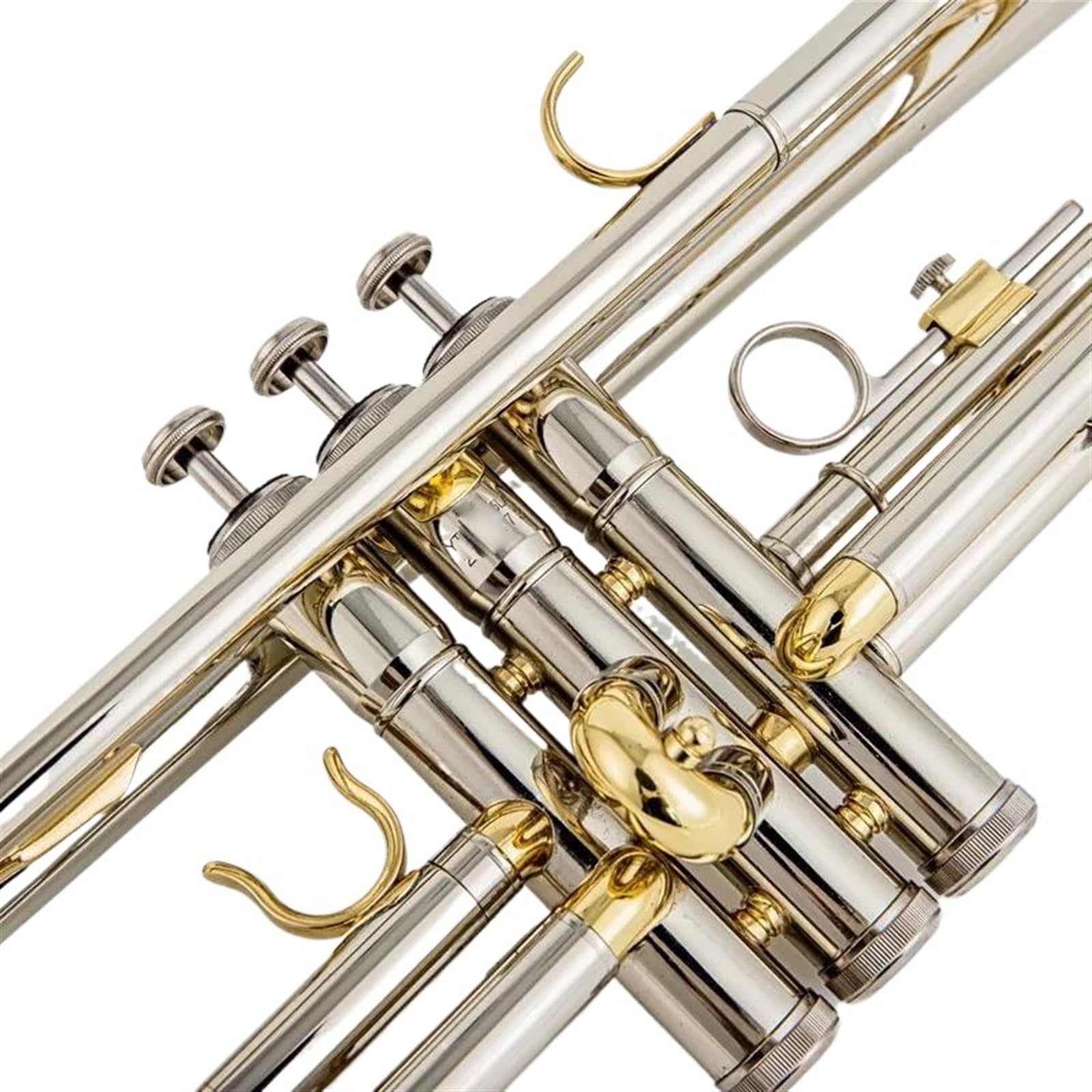 Standardowa Trąbka Instrument Bb Trumpet B Flat Mosiądz Srebrny Pozłacany Profesjonalny Instrument Muzyczny Trąbka Ze Skórzanym Etui