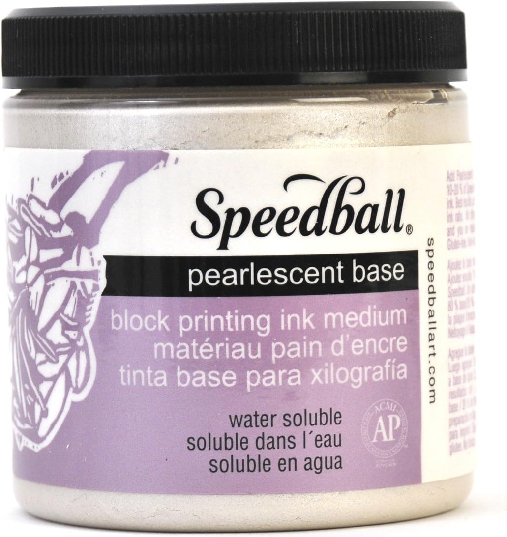 Speedball 3818 Pearlescent Base Extender Use With Water Soluble Block Printing Ink AP Non-toxic 8 Fluid Ounces (237 mL)