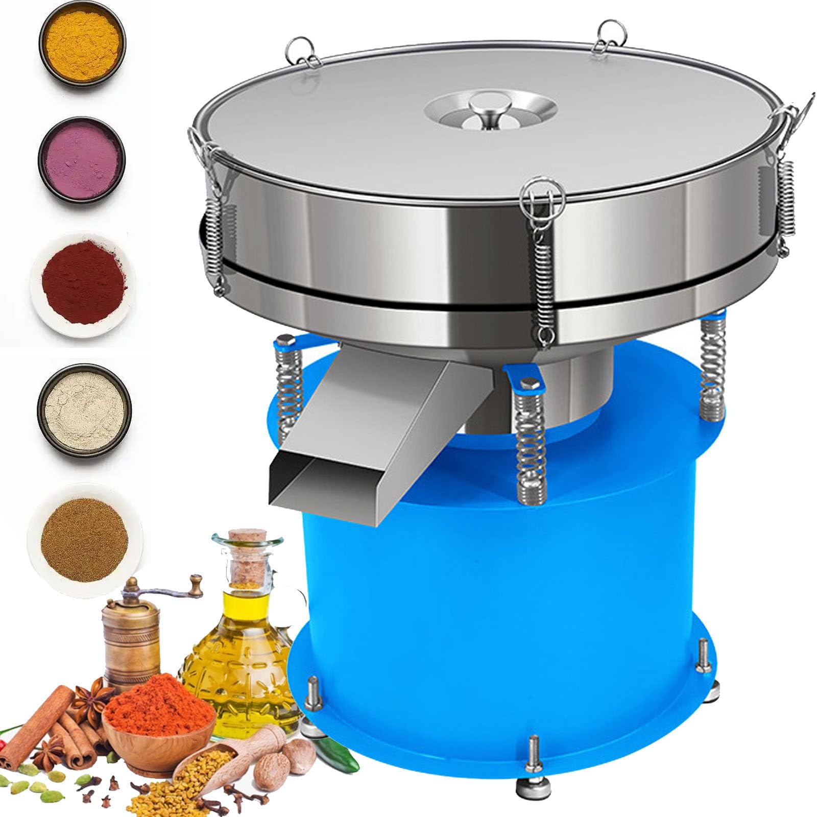 SICWEDIM Electric Sieve Shaker Machine, Automatic Sieve Shaker Vibrating Machine, Stainless Steel Flour Powder Sifter with 60 Mesh