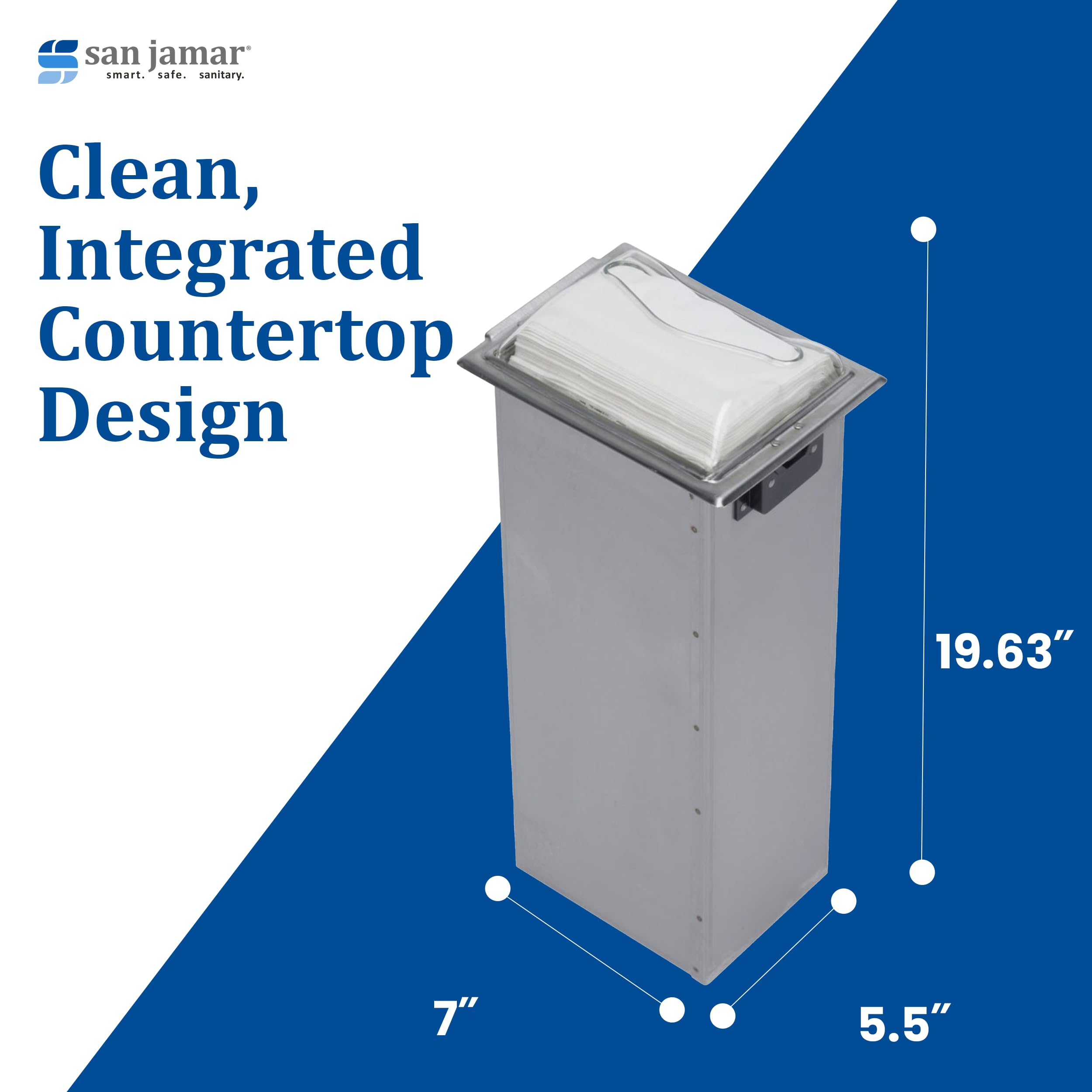 San Jamar H2001CLSS - Dispensador de servilletas de acero inoxidable