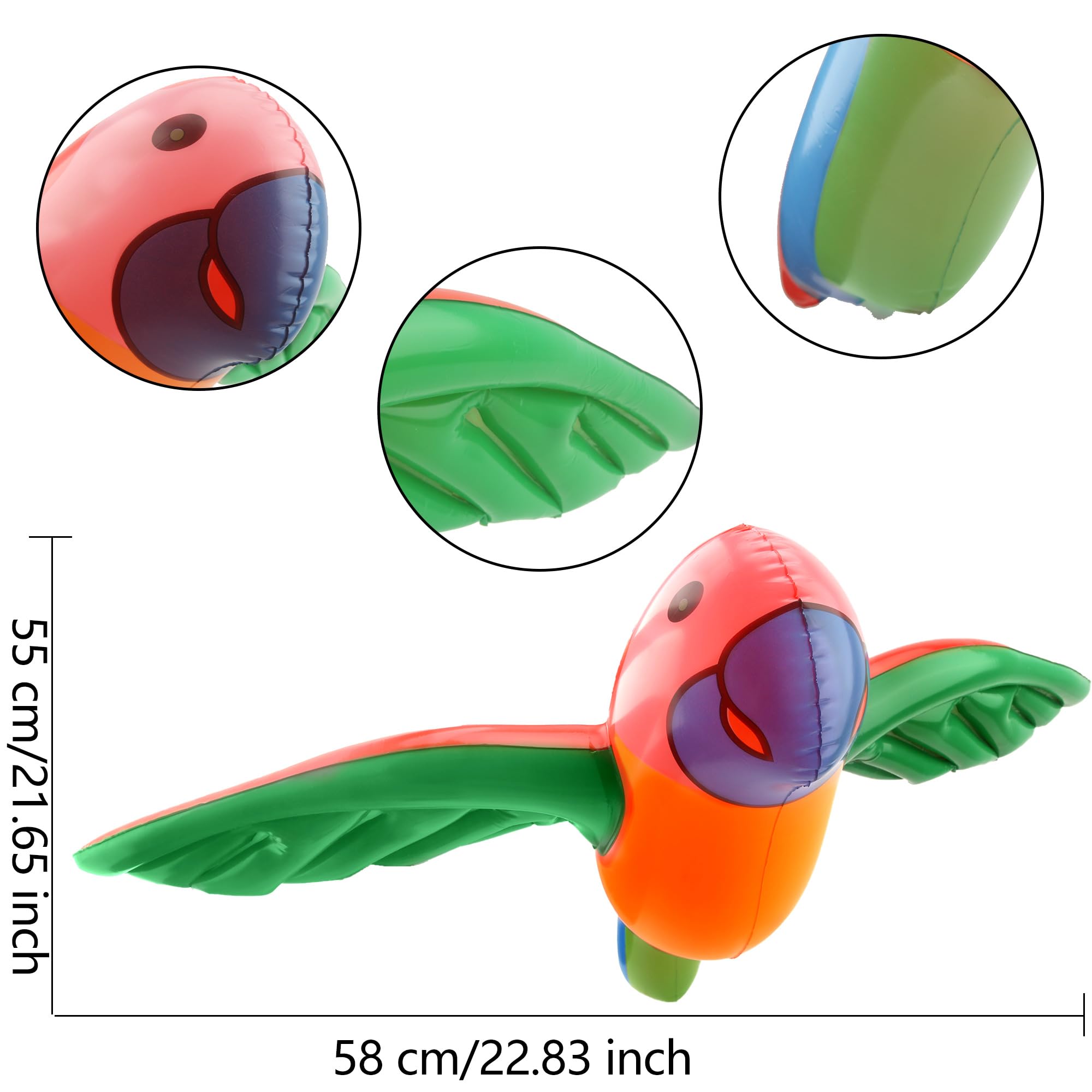 Sonarun 8 Pack Inflatable Parrot Blow Up Cute Lifelike Flying Parrot Tropical Birds Inflates for Hawaiian Summer Tropical Theme Beach Pool Party Decoration Favors